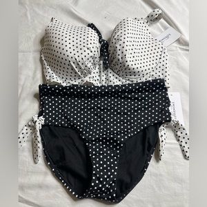 Two piece polkadot swim suit